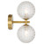 Telbix Felton Indoor Wall Light - 2 Light - Clear Prism Glass - Antique Gold