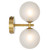 Telbix Felton Indoor Wall Light - 2 Light - Frost Tear Glass - Antique Gold