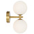 Telbix Felton Indoor Wall Light - 2 Light - Opal Matte Glass - Antique Gold