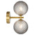 Telbix Felton Indoor Wall Light - 2 Light - Smoke Tear Glass - Antique Gold