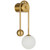 Telbix Felton Indoor Arm Wall Light - Opal Matte Glass - Antique Gold
