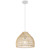 Telbix Frya White Cord Pendant Light - Natural Shade - Cream