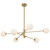 Telbix Gaston Rod Pendant Light - 6 Arm - Opal Matte Glass - 1050mm - Antique Gold