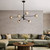 Telbix Gaston Rod Pendant Light - 6 Arm - Amber Tear Glass - 1050mm - Black