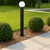 Telbix Gorem Outdoor Bollard Post Light - Opal Matte Glass - Black