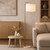Telbix Ingrid Industrial Floor Lamp - White Shade - Gold & White