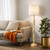 Telbix Hommer Classic Floor Lamp - Beige Shade - Black