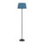 Telbix Jaxon Industrial Floor Lamp - Blue Shade - Black