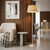Telbix Jaxon Industrial Floor Lamp - Wheat Shade - White