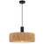 Telbix Katrin Cord Pendant Light - Raffia Natural Shade - 400mm - Black