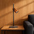 Telbix Kindle Industrial Desk Lamp - Wood Shade - Black