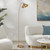 Telbix Larson Industrial Floor Lamp - Brass Shade - Brass