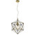 Telbix Lazlo Cord Pendant Light - Small - Clear Glass - 300mm - Antique Brass