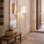 Telbix Loftus Industrial Floor Lamp - Ivory Shade - Antique Gold