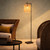 Telbix Lyndra Industrial Floor Lamp - Natural Shade - Bronze