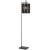 Telbix Lyndra Industrial Floor Lamp - Black Shade - Gun Metal