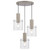 Telbix Mika Staircase Pendant Light - 3 Light - Clear Glass - 460mm - Grey