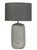 Telbix Misty Ceramic Base Table Lamp - Grey Shade - Silver