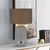 Telbix Misty Ceramic Base Table Lamp - Grey Shade - Silver