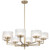 Telbix Moreno Rod Pendant Light - 8 Arm - Clear Glass - 860mm - Antique Silver