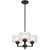 Telbix Moreno II Rod Pendant Light - 3 Arm - Clear Glass - 455mm - Black