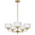 Telbix Moreno II Rod Pendant Light - 5 Arm - Clear Glass - 660mm - Antique Gold