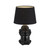 Telbix Misaru Ceramic Base Table Lamp - Black Shade - Black