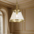 Telbix Olmont Chain Pendant Light with Rod - Clear Glass - 370mm - Gold