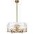 Telbix Pelion Rod Pendant Light - 5 Arm - Clear Glass - 560mm - Antique Gold