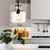 Telbix Perron Rod Pendant Light - Clear Glass - 280mm - Black