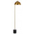 Telbix Ortez Black Marble Base Floor Lamp - Gold Shade - Antique Gold