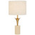 Telbix Renara Travertine Base Table Lamp - Beige Shade - Gold & Cream
