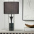 Telbix Renara Marble Base Table Lamp - Black Shade - Green