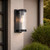 Telbix Provo Outdoor Wall Light - Clear Glass - Black