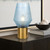 Telbix Rene Industrial Table Lamp - Blue Glass - Antique Gold