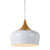 Telbix Polk Chrome Cord Pendant Light with Oak Painted - White Shade - 300mm - White