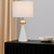 Telbix Satillo Art Deco Base Table Lamp - White Shade - White & Gold