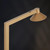 Telbix Satrom LED Floor Lamp - White Marble Base - Antique Brass
