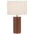 Telbix Stylin Wood Base Table Lamp - White Shade - Brown & Gold
