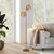 Telbix Valora Industrial Floor Lamp - Brown Shade - Bronze