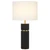 Telbix Valda Leather Base Table Lamp - Ivory Shade - Gold & Black