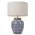 Telbix Ting Ceramic Base Table Lamp - White Shade - White & Blue