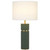 Telbix Valda Leather Base Table Lamp - Ivory Shade - Gold & Green