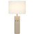 Telbix Valda Leather Base Table Lamp - Ivory Shade - Gold & Cream