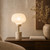 Telbix Vybor Marbel Base Table Lamp - Ivory Shade - Gold & Cream