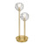 Telbix Zaha Table Lamp - 2 Light - Crystal Sphere Glass - Antique Gold