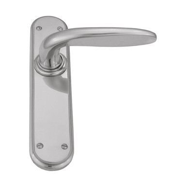 Static Caravan/Mobile Home Interior Door Handle - Oval Design With Privacy Lock, Satin Nickel 4 thumbnail image
