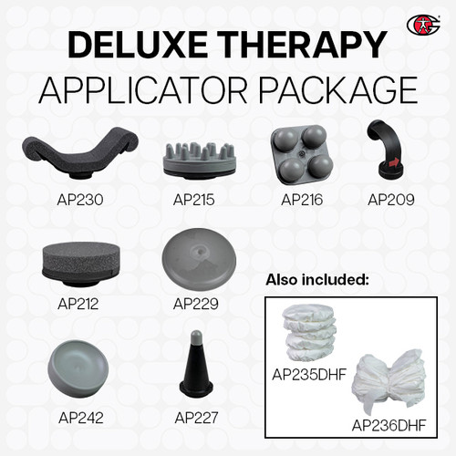 General Physiotherapy Pre-Packaged Applicator Kit - Deluxe Therapy Package, Deluxe Therapy Package, G5 Applicator Package, GK3 Applicator Package, G5, GK3, Home Care Package, Applicator Package, GK3 Applicators, G5 Applicators, General Physiotherapy, Percusson Adaptor replacement tip, Large Sponge Replacement Tip, Multiple-Prong Replacement Tip, Four-Ball Replacement Tip, Pointed Tip Replacement Tip, Large Round Firm Rubber Replacement Tip, Curved Sponge Replacement Tip, Spa Suction Replacement Tip, Disposable Covers, replacement g5 tip, replacement gk3 tip 
  General Physiotherapy Pre-Packaged Applicator Kit - Deluxe Therapy Package, Deluxe Therapy Package, G5 Applicator Package, GK3 Applicator Package, G5, GK3, Home Care Package, Applicator Package, GK3 Applicators, G5 Applicators, General Physiotherapy, Percusson Adaptor replacement tip, Large Sponge Replacement Tip, Multiple-Prong Replacement Tip, Four-Ball Replacement Tip, Pointed Tip Replacement Tip, Large Round Firm Rubber Replacement Tip, Curved Sponge Replacement Tip, Spa Suction Replacement Tip, Disposable Covers, replacement g5 tip, replacement gk3 tip