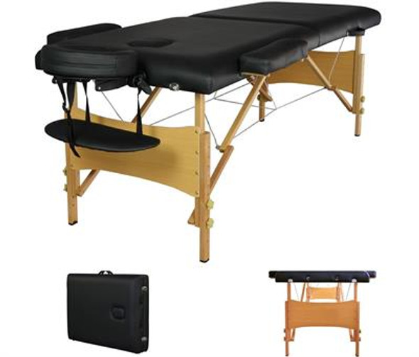 Black Portable Massage Table w/ Free Carry Case- Five Star Rated