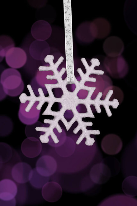 Classic handmade kilnformed glass snowflake ornament from the "Let It Snow!" ornament collection.